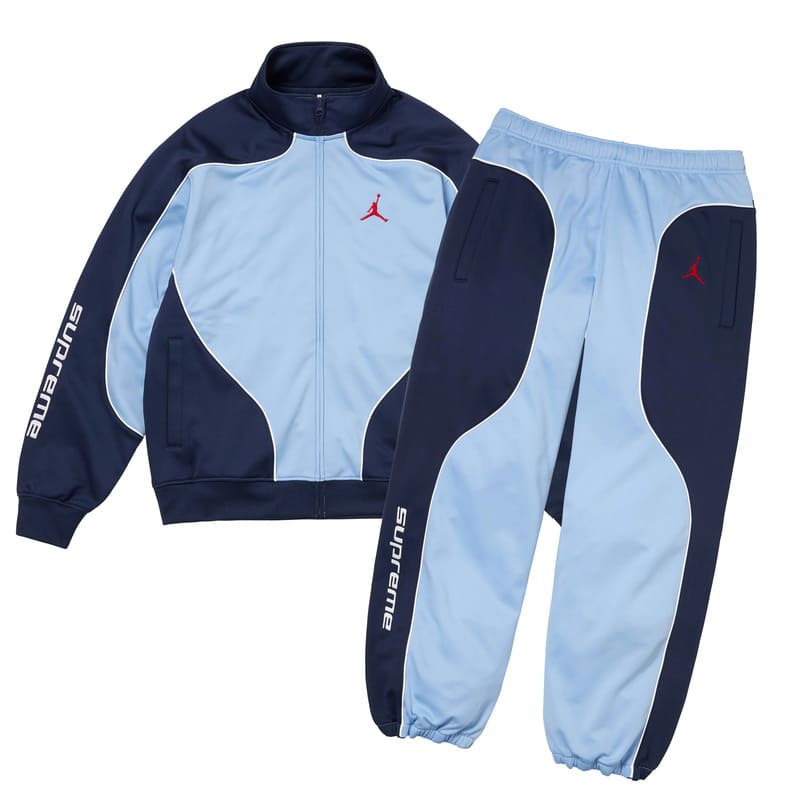 Conjunto Supreme x Jordan Tricot Track Blue