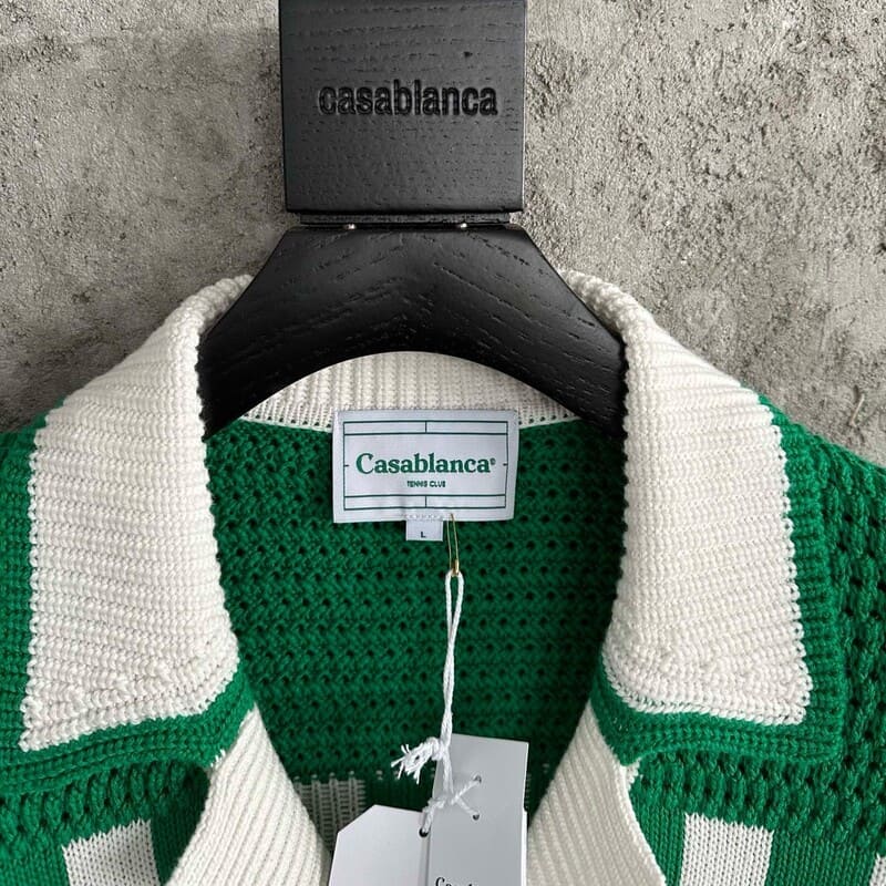 Conjunto Casablanca Crochê Branco/Verde