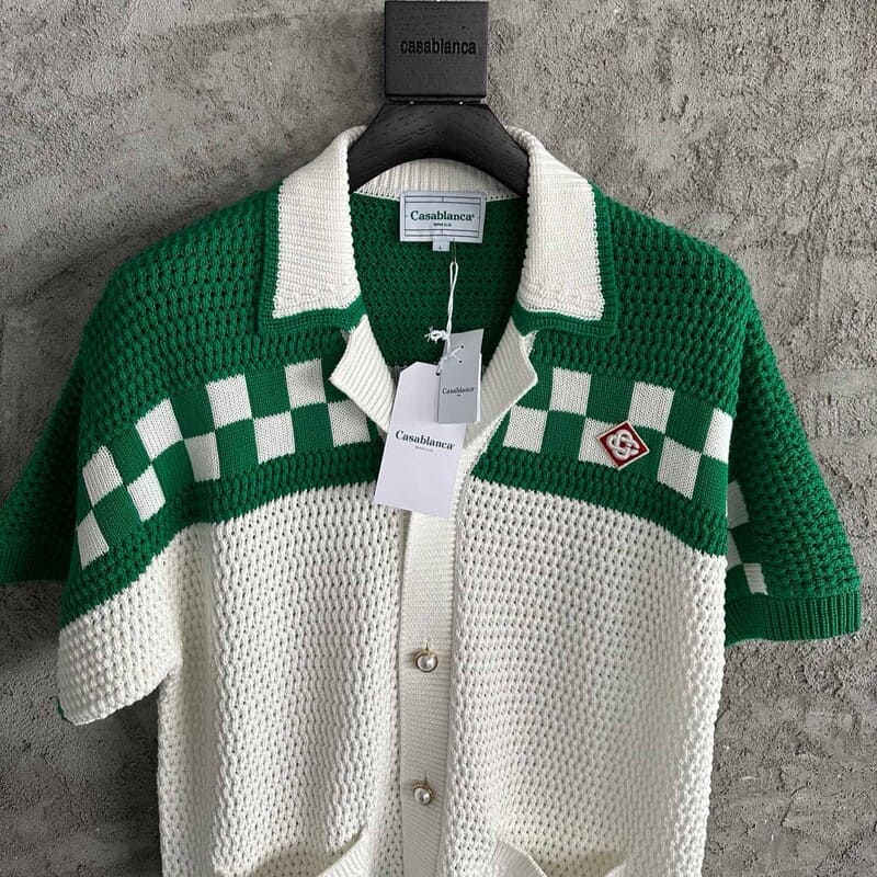 Conjunto Casablanca Crochê Branco/Verde