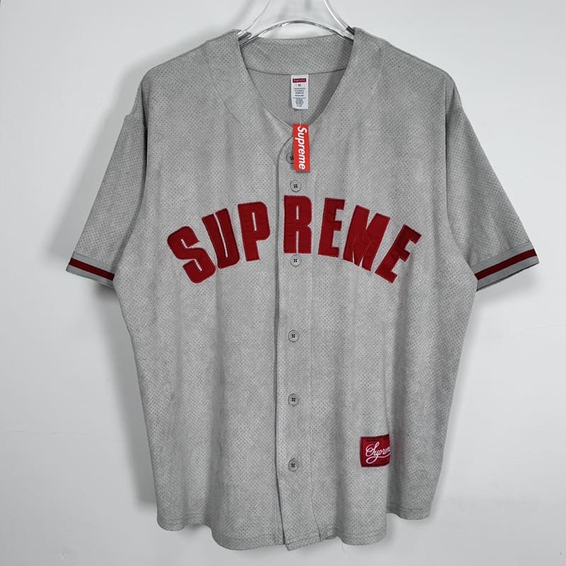 Camiseta Supreme Ultrasuede Mesh Baseball Cinza