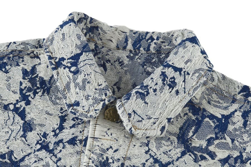 Jaqueta Louis Vuitton Distressed Floral Denim