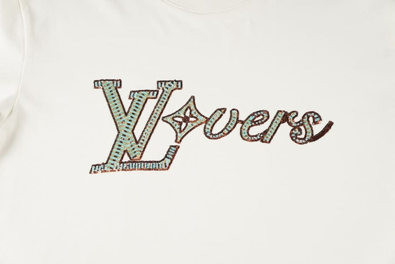 Camiseta Louis Vuitton White Embroidered Lovers