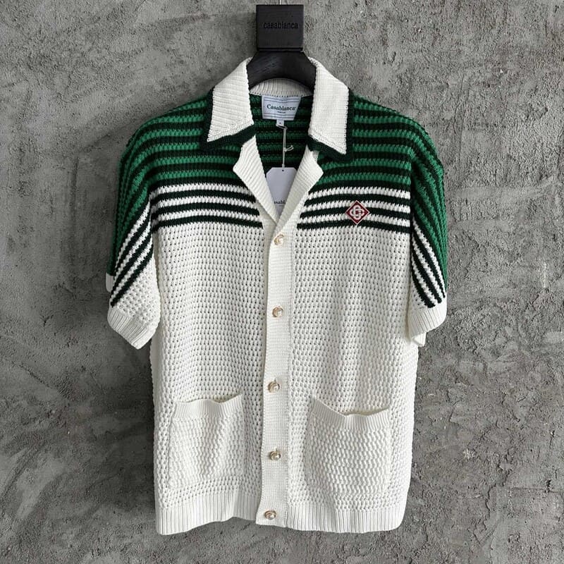 Conjunto Casablanca Crochê Verde e Branco