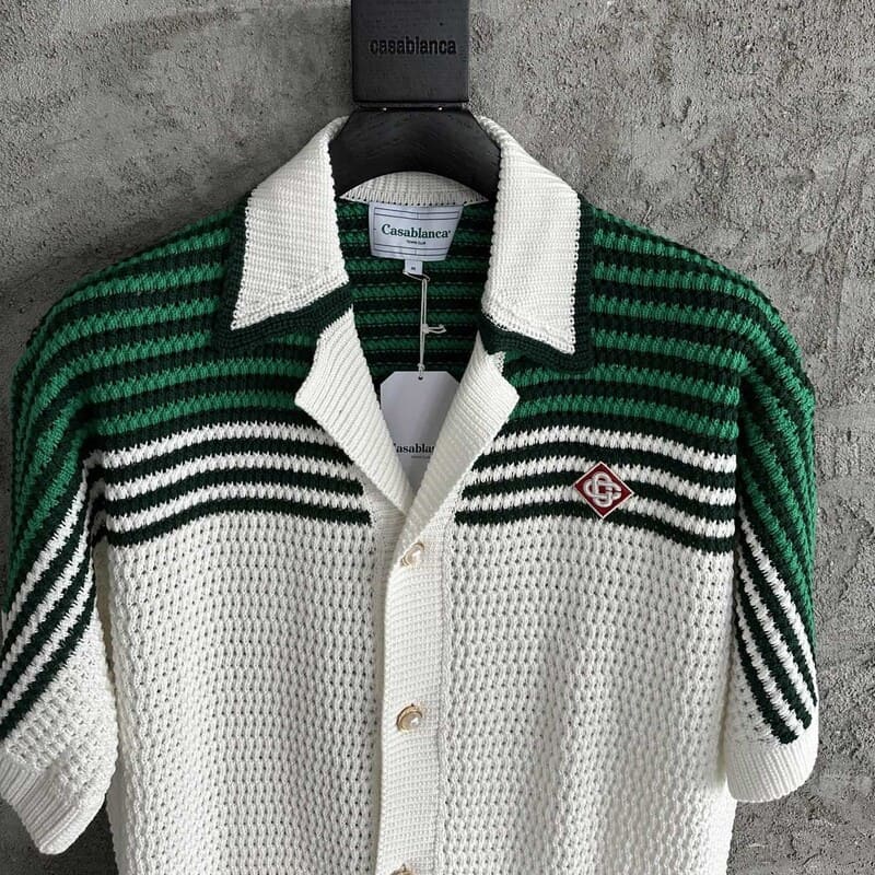 Conjunto Casablanca Crochê Verde e Branco