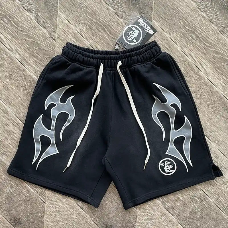 Hellstar Flame Shorts Black