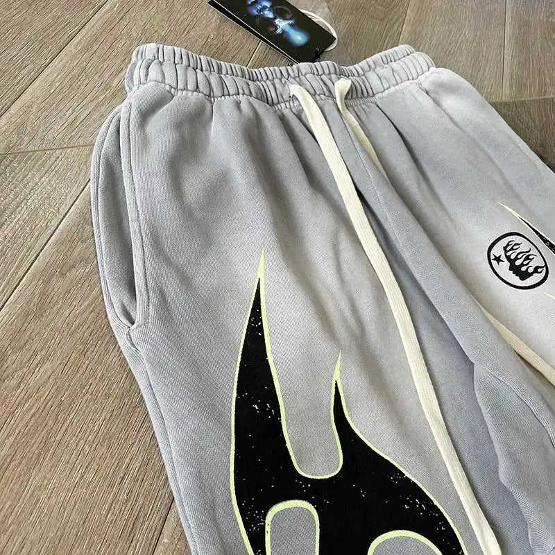 Calça Hellstar Grey Future Flame Grey/Green