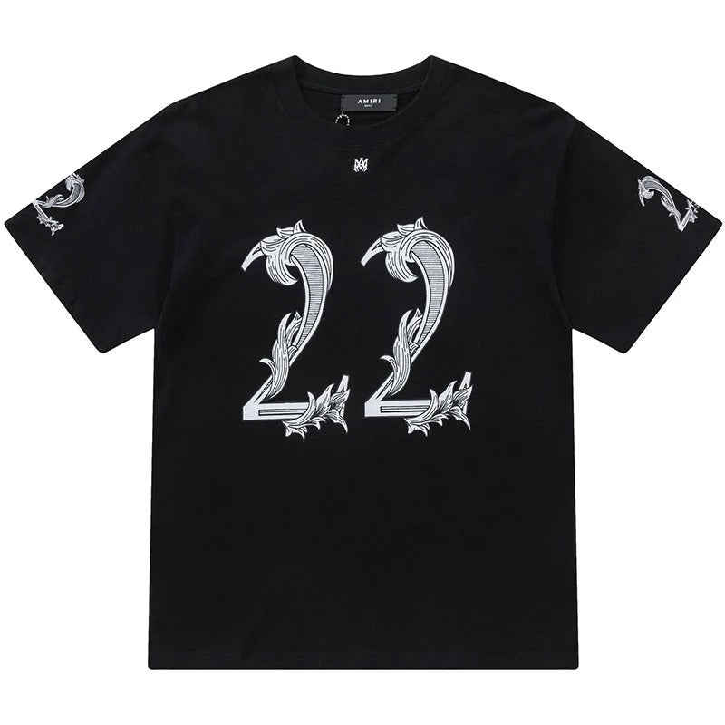 Camiseta Amiri 22 Logo-Print White Black