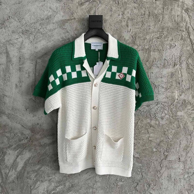 Conjunto Casablanca Crochê Branco/Verde