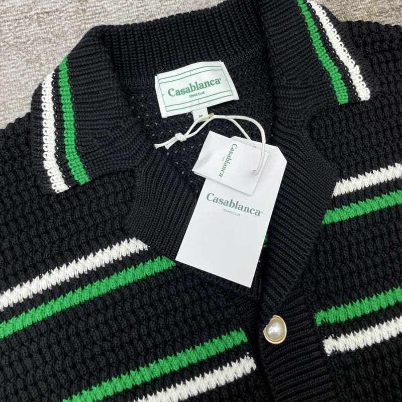 Conjunto Casablanca Crochê Preto e Verde