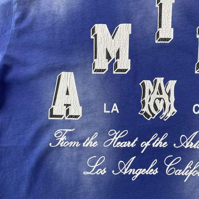 Pronta Entrega - Camiseta Amiri Vintage Collegiate Blue