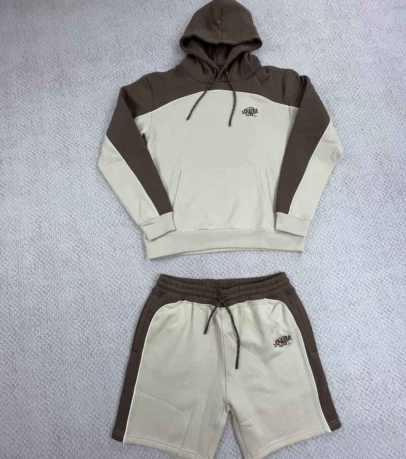 Conjunto Synaworld Pipe Hoodie & Shorts Bege